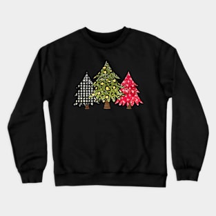 christmas tree pattern plaid Crewneck Sweatshirt